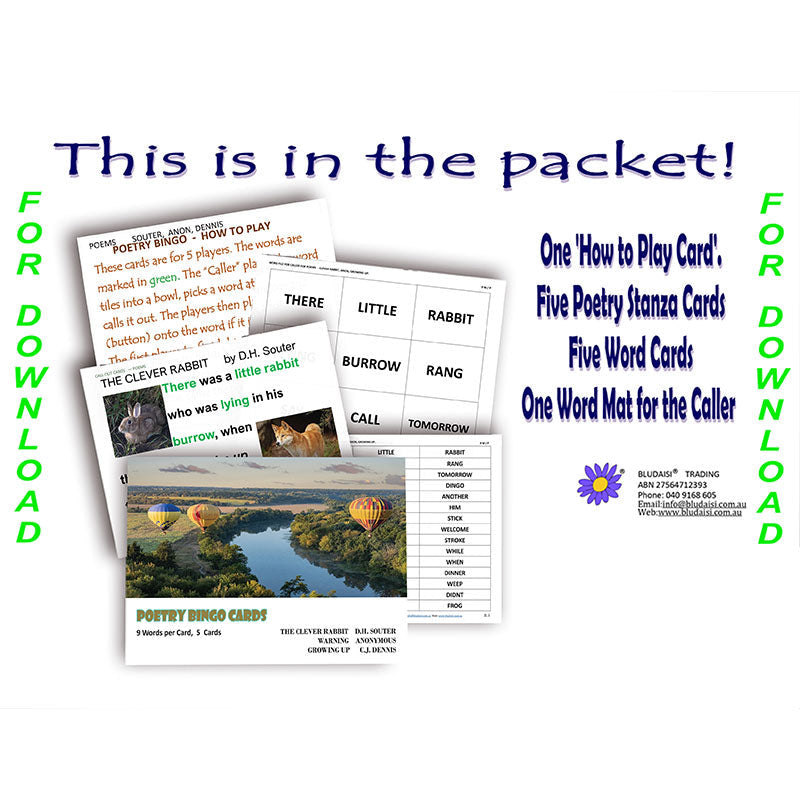 Poems (Digital) - The Clever Rabbit by D.H. Souter; Warning by Anon; Growing Up by C.J.Dennis