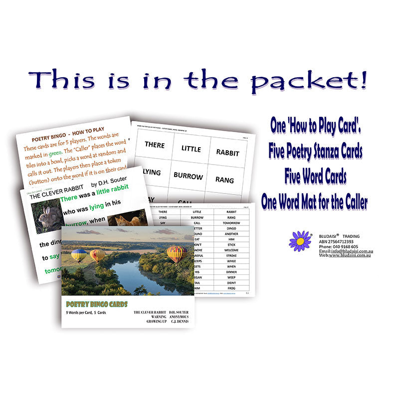 Poems - The Clever Rabbit by D.H. Souter; Warning by Anon; Growing Up by C.J.Dennis