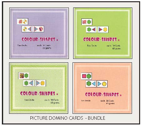 Bundle of Picture Dominoes - Matching Cards - Colour Shapes  -  4 sets